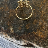 14K Yellow Gold CZ Butterfly Ring