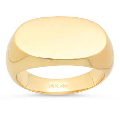 14K Yellow Gold Gents Signet Ring (Size 8-12)