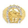 Yellow Gold Plated Lucky Horseshoe Ring (Size 9-12)
