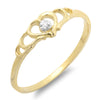 14K Yellow Gold and Cubic Zirconia Promise Ring ( Size 3-8 )