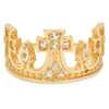 14K Yellow Gold and White Topaz Tiara Ring ( Size 5-9 )