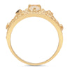 14K Yellow Gold and White Topaz Tiara Ring ( Size 5-9 )