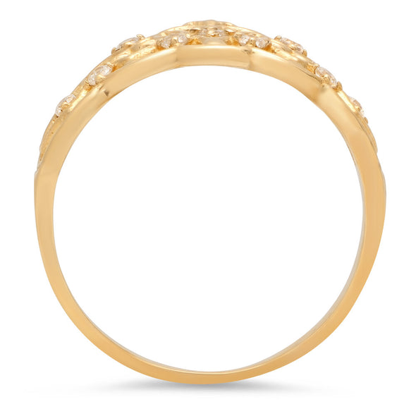 14K Yellow Gold and Cubic Zirconia Tiara Ring ( Size 5-9 )