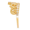 14K Yellow Gold and White Topaz Tiara Ring ( Size 5-9 )