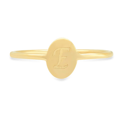 14k Yellow Gold Personalized Oval Signet Ring