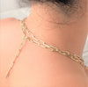 Yellow Gold Plated Silver 4 mm Paper Clip Chain (16-32 Inch)