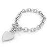 Sterling Silver Heart Toggle Bracelet ( 7-8 Inch )