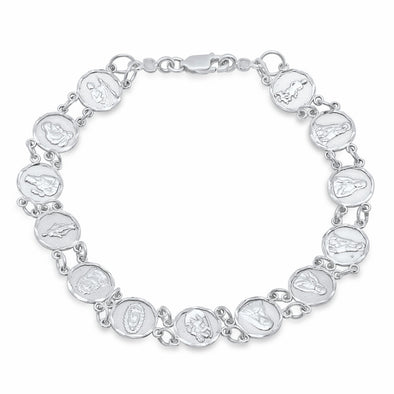 14K White Gold Saints Bracelet (7-9)