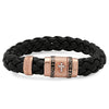 Italian Leather and Silver Our Father Enamel Bracelet
