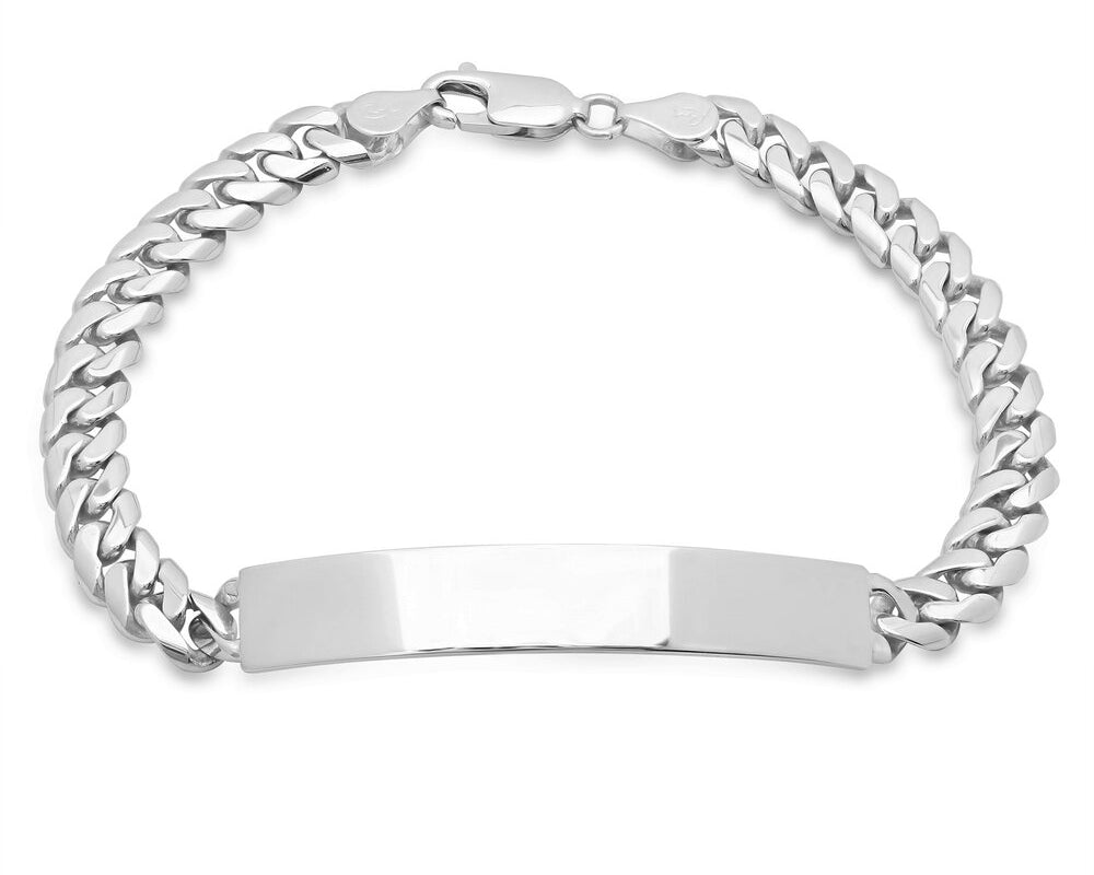 Sterling Silver 6.5 mm Cuban Link ID Bracelet (7-9 Inch)