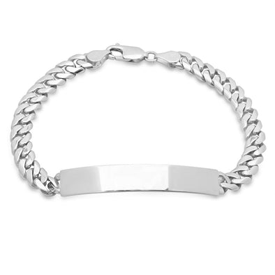 Sterling Silver 6.5 mm Cuban Link ID Bracelet (7-9 Inch)