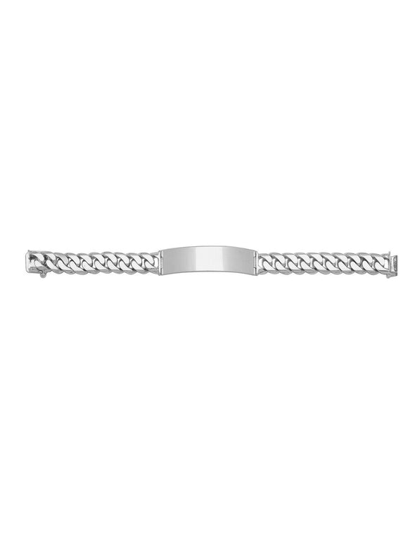 Sterling Silver 10 mm Cuban Link ID Bracelet (8-9 Inch)