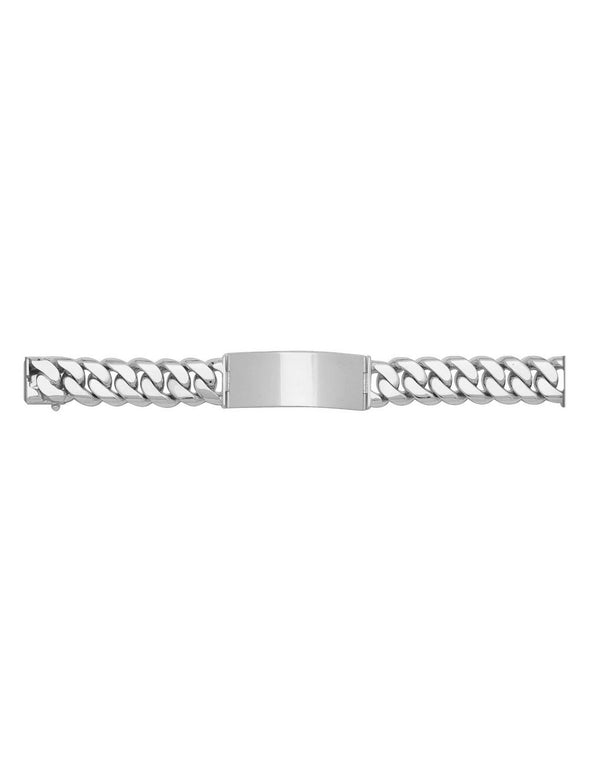 Sterling Silver 18 mm Cuban Link ID Bracelet (8.5-9.5 Inch)