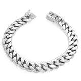 Sterling Silver 11mm Handmade Cuban Link Bracelet (8-9")