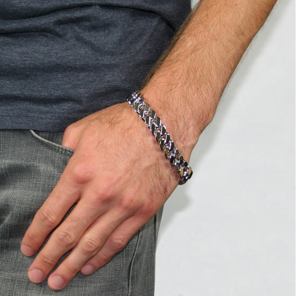Sterling Silver 13mm Handmade Cuban Link Bracelet (8-9 Inch)