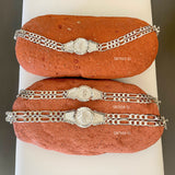 Silver 2-Strand 6mm Figaro Guadalupe or St. Jude San Judas Saints Bracelet