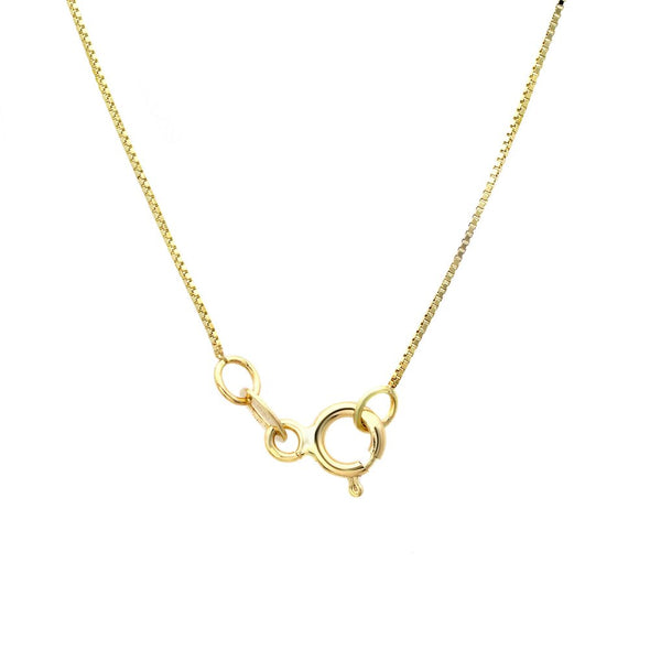 Yellow Gold Plated Silver 1 mm Box Chain (16-30 Inch)