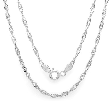 Sterling Silver 2 mm Singapore Chain (16-24 Inch)