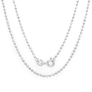 Sterling Silver 1.5 mm Diamond-cut Ball Chain (16-30 Inch)