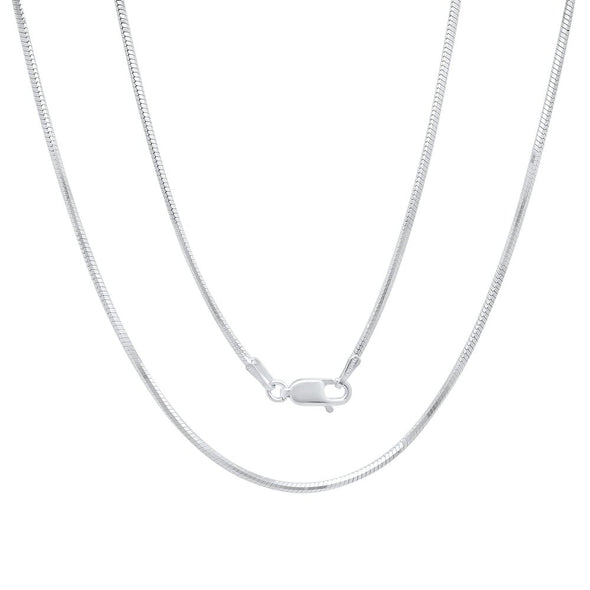 Sterling Silver 1.5 mm Diamond-cut Snake Chain (16-30 Inch)