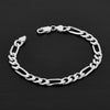 Sterling Silver 8mm Figaro Bracelet (7-9 Inch)