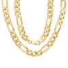 Yellow Gold Plated Silver 10 mm Figaro Chain (20-30 Inch)