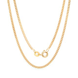 Yellow Gold Plated Silver 1 mm Curb Link Chain (16-20 Inch)