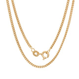 Yellow Gold Plated Silver 1.7 mm Curb Link Chain (16-24 Inch)