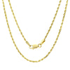 Yellow Gold Plated Silver 1.5 mm Diamond-cut Rope Chain ( 16-30 Inch )