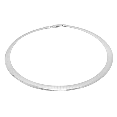 Sterling Silver 8 mm Omega Necklace (16-18 Inch)