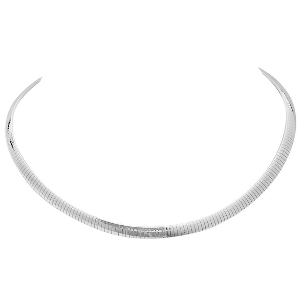 Sterling Silver 6 mm Omega Necklace (16-18 Inch)