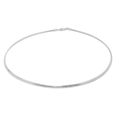 Sterling Silver 4 mm Omega Necklace (16-18 Inch)