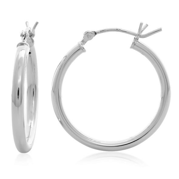 Sterling Silver 1 Inch Polished Hoop Earring