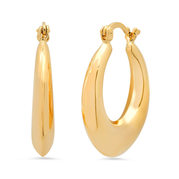 Gold Plated Silver Chunky Hoop Earrings