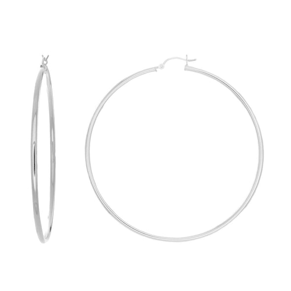 Sterling Silver 2.75 Inch Hoop Earring