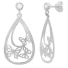Sterling Silver and Cubic Zirconia Mariposas Drop Earring
