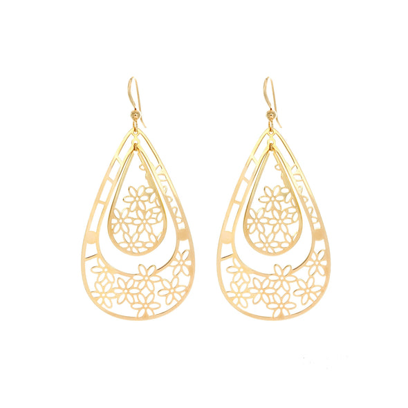 Sterling Silver Floral Drop Earring