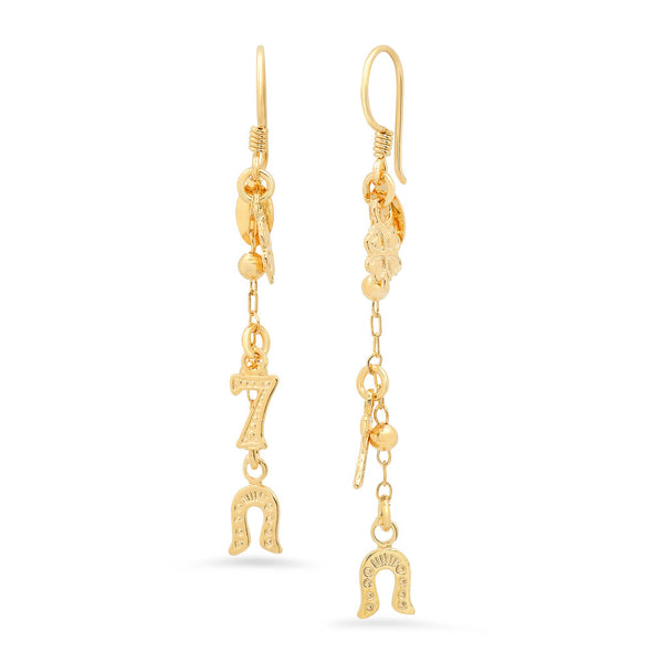 Sterling Silver Buena Suerte Drop Earring