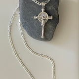 Sterling Silver Cubic Zirconia Baguette Crucifix Necklace