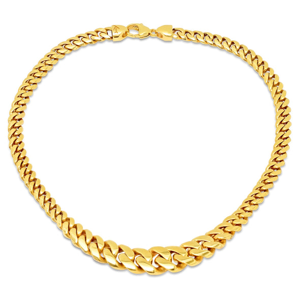 Sterling Silver Graduated Signature Cuban Link Chain Necklace