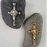Sterling Silver and Cubic Zirconia Crucifix