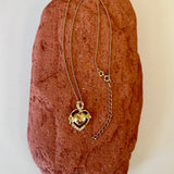 Gold Plated Silver 15 Quinceanera CZ Heart Necklace