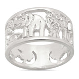 Sterling Silver Lucky Cigar Band Ring (Size 5-9)