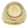 Yellow Gold Plated Silver and Enamel Miraculous Ring ( Size 5.5-8.5 )