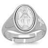 Sterling Silver and Enamel Virgin Mary Ring ( Size 5.5-8.5 )