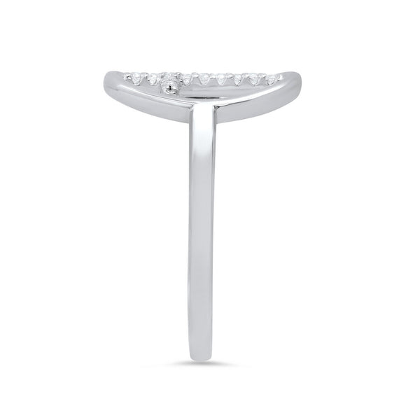 Sterling Silver and Cubic Zirconia Cross Ring ( Size 5-8 )