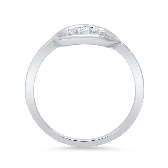 Sterling Silver and Cubic Zirconia Cross Ring ( Size 5-8 )