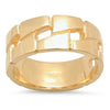 Yellow Gold Plated Silver Cuban Link Ring (Size 5-12)