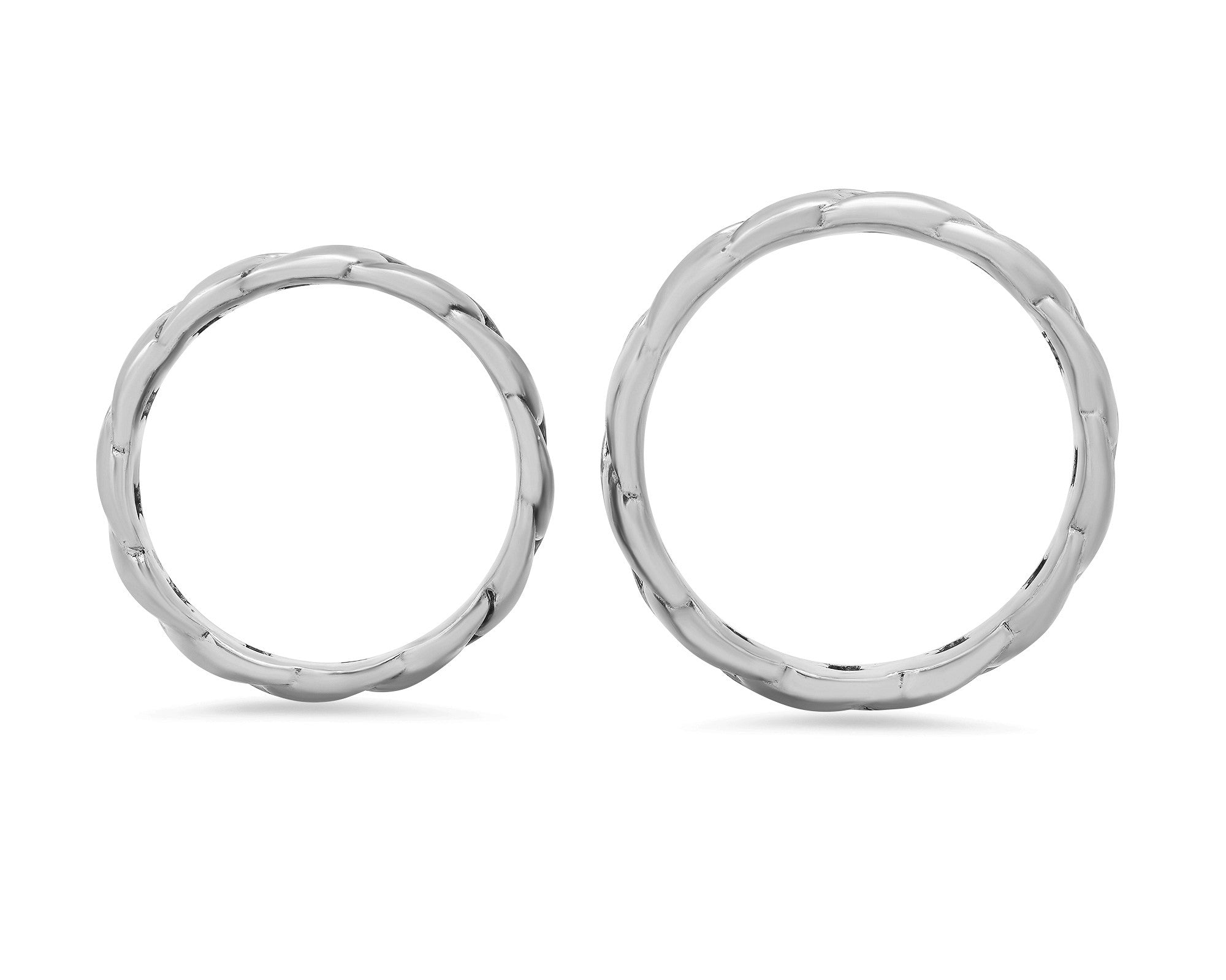 Sterling Silver Cuban Link Ring His and Hers ( Size 5-13 )