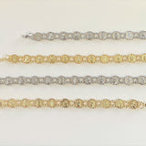 Gold and Platinum Plated Silver Saints Bracelet